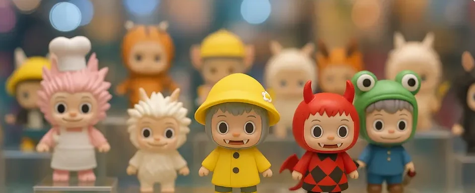 다양한 라부부 캐릭터 피규어들이 인기몰이 중인 모습