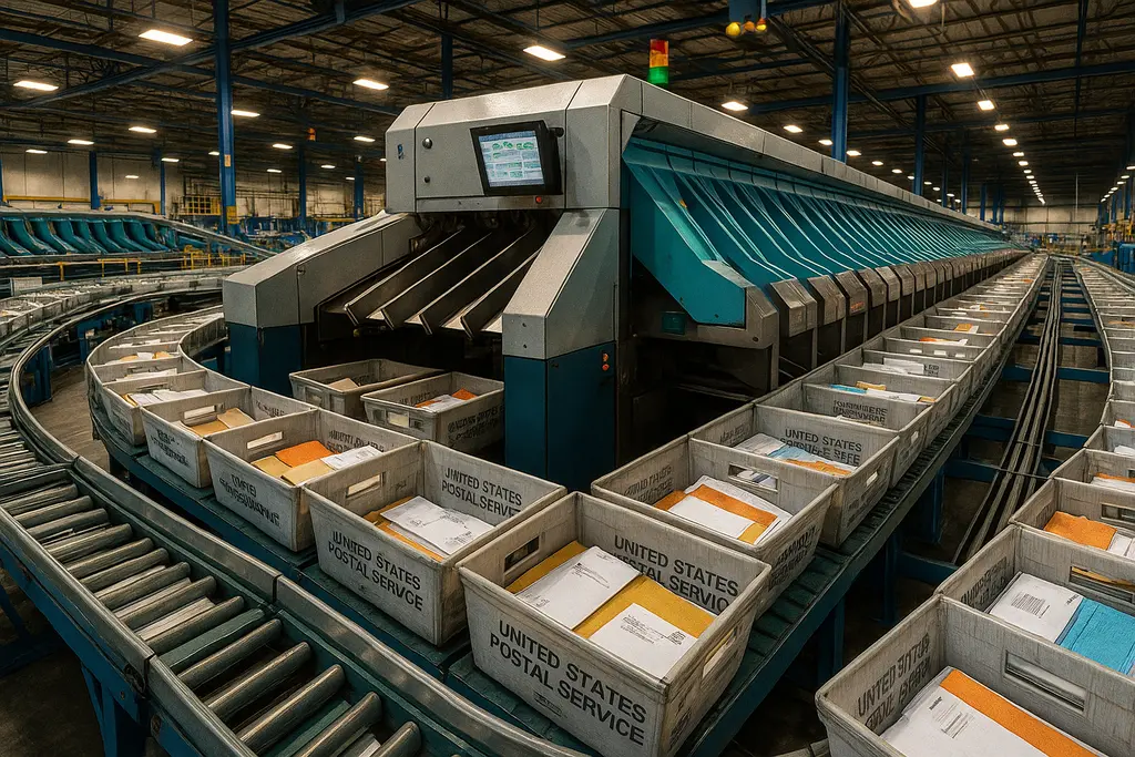 USPS 물류센터의 첨단 자동 분류 시스템