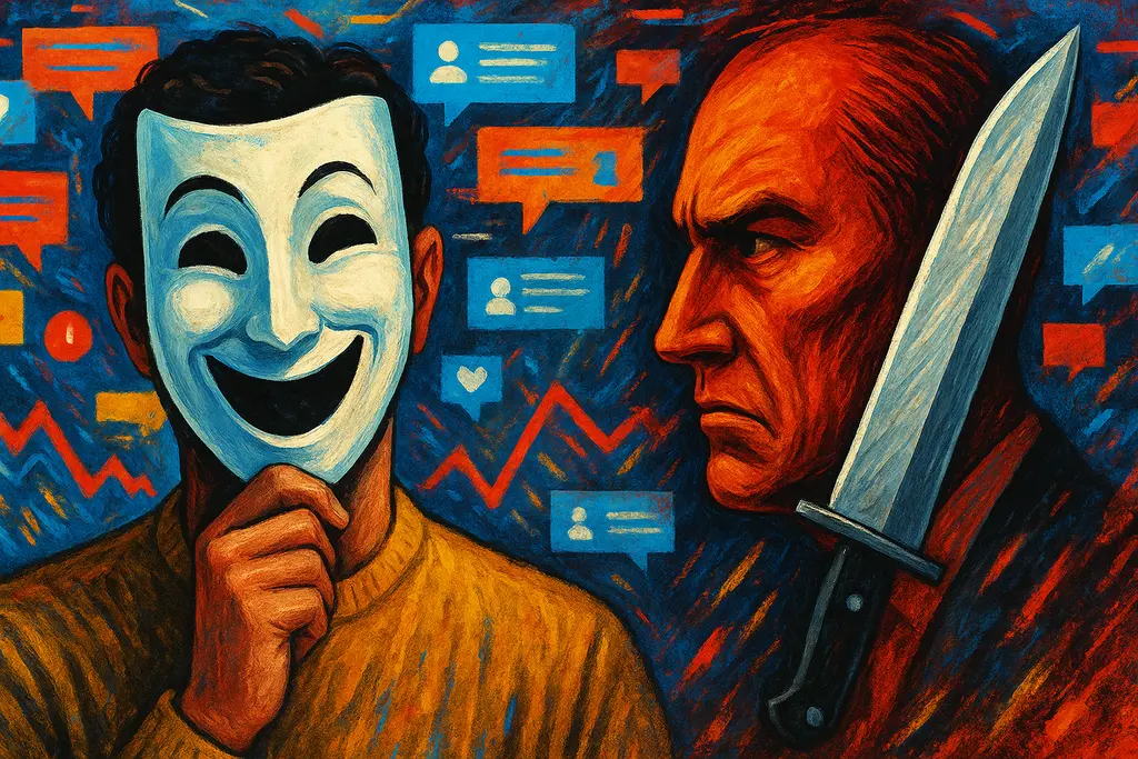 정치적 밈의 위험성과 기회를 나타내는 비유적 이미지