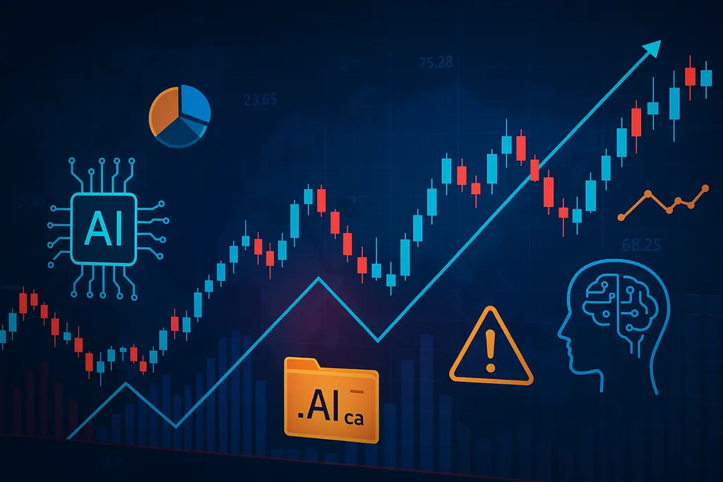 AI 기술 투자 기회와 위험을 나타내는 그래프와 데이터