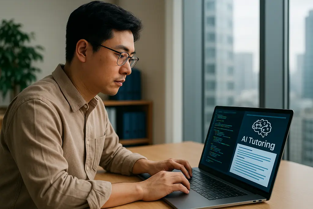 인공지능 교육 전문가가 AI 튜터링 서비스를 개발하는 모습
