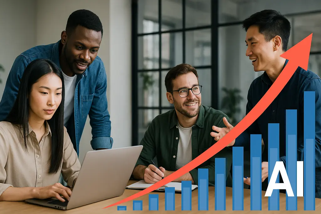AI 인재 경쟁과 기업 가치 상승을 상징하는 이미지