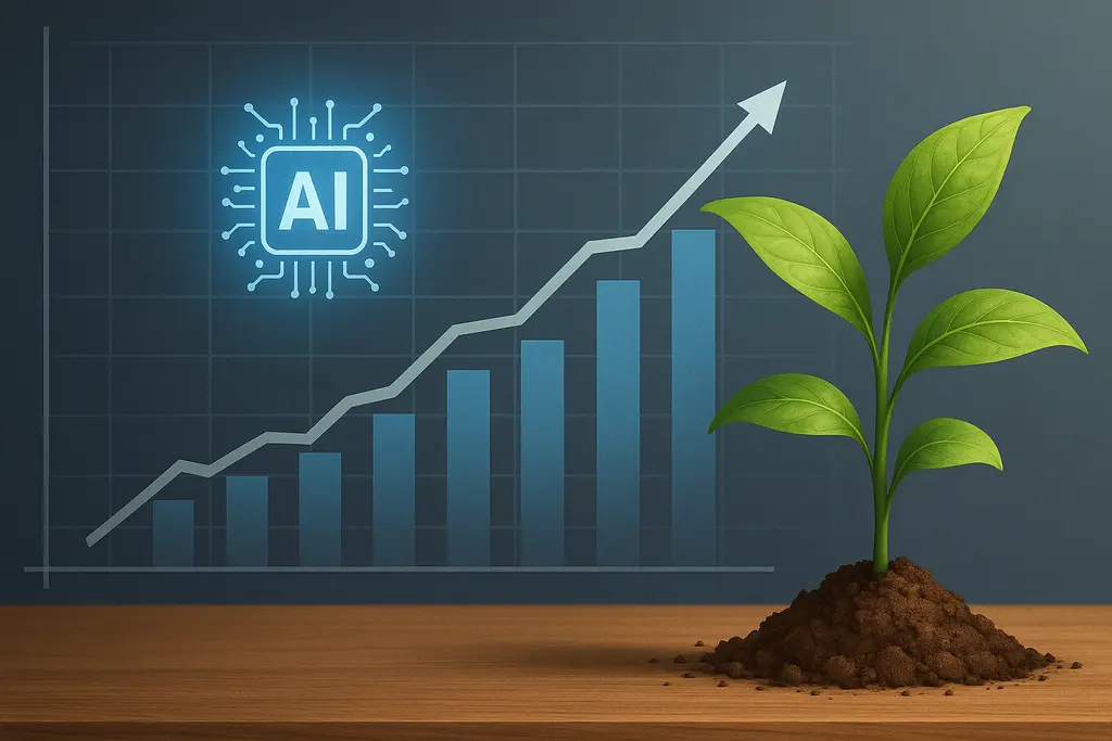 AI 기술 투자의 기회와 성장을 나타내는 그림