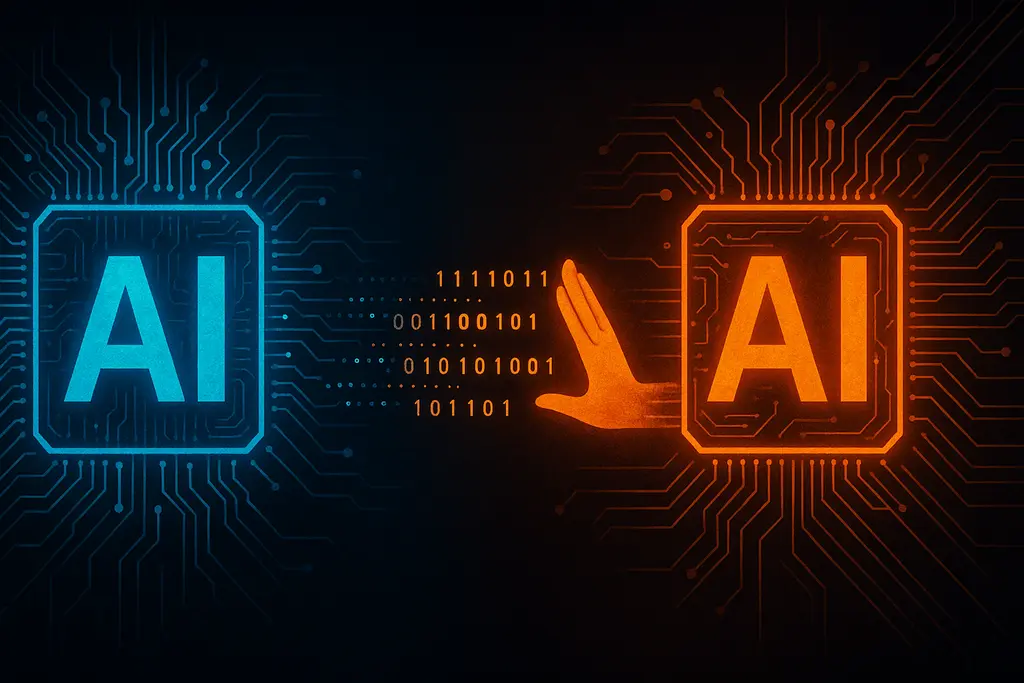 AI 모델 경쟁과 데이터 흐름 차단을 상징하는 이미지