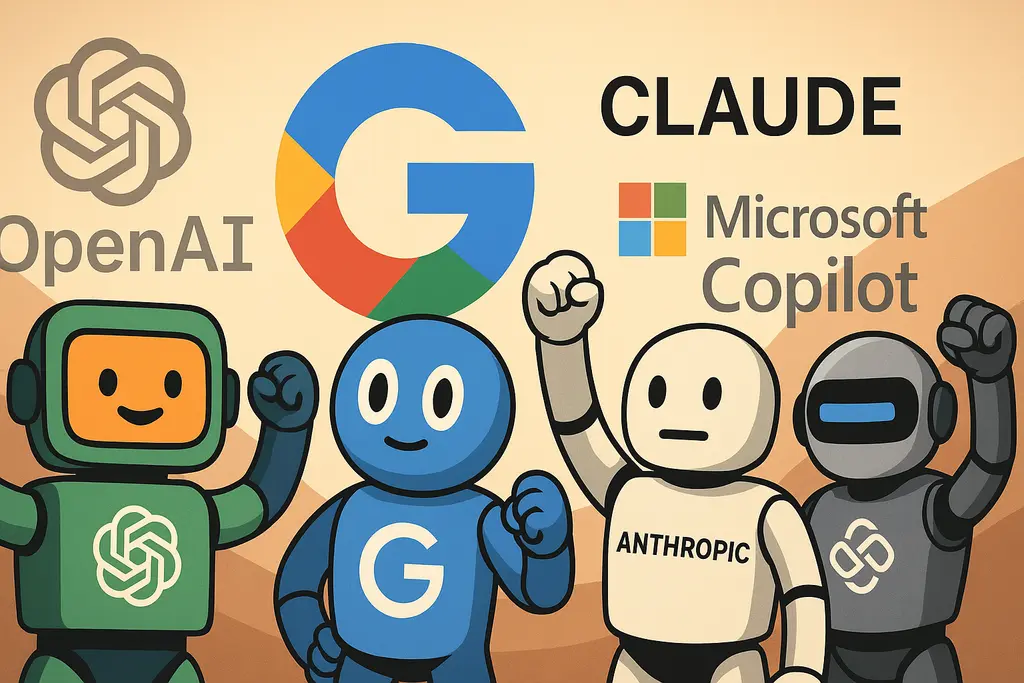 치열하게 경쟁하는 AI 챗봇 시장의 기업들