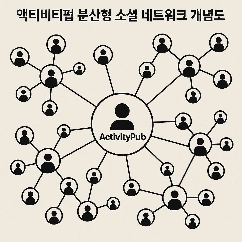 액티비티펍 분산형 소셜 네트워크 개념도