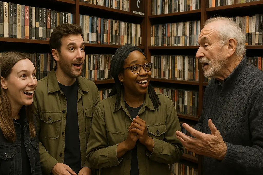 영화 팬들의 Criterion Closet 체험 장면