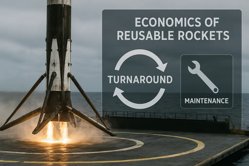 재사용 부스터 착륙과 경제성 개념도