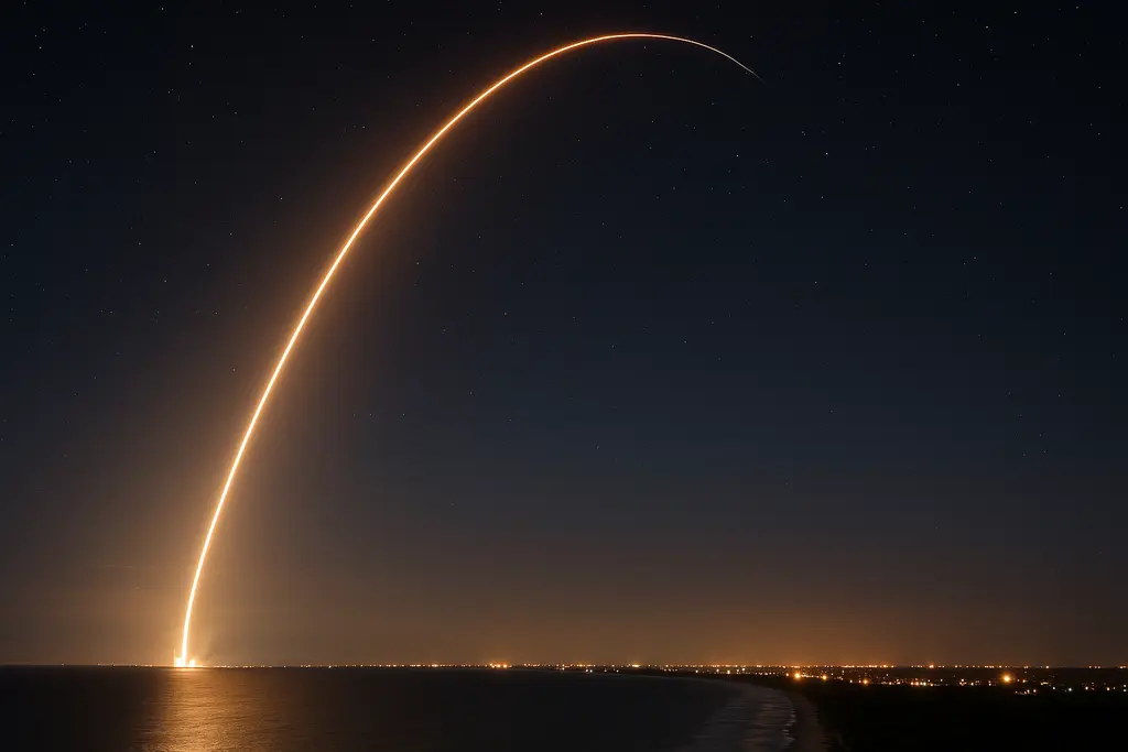 플로리다 SLC-40에서 연속 발사되는 Falcon 9의 궤적