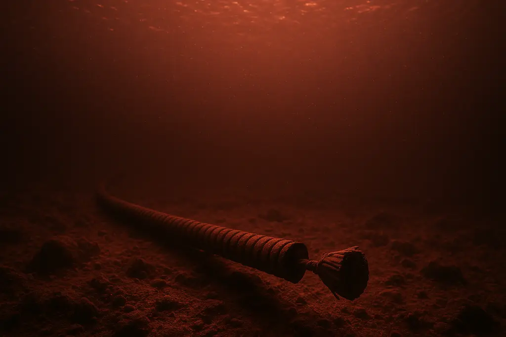 해저 케이블 단절을 상징하는 바다 속 장면