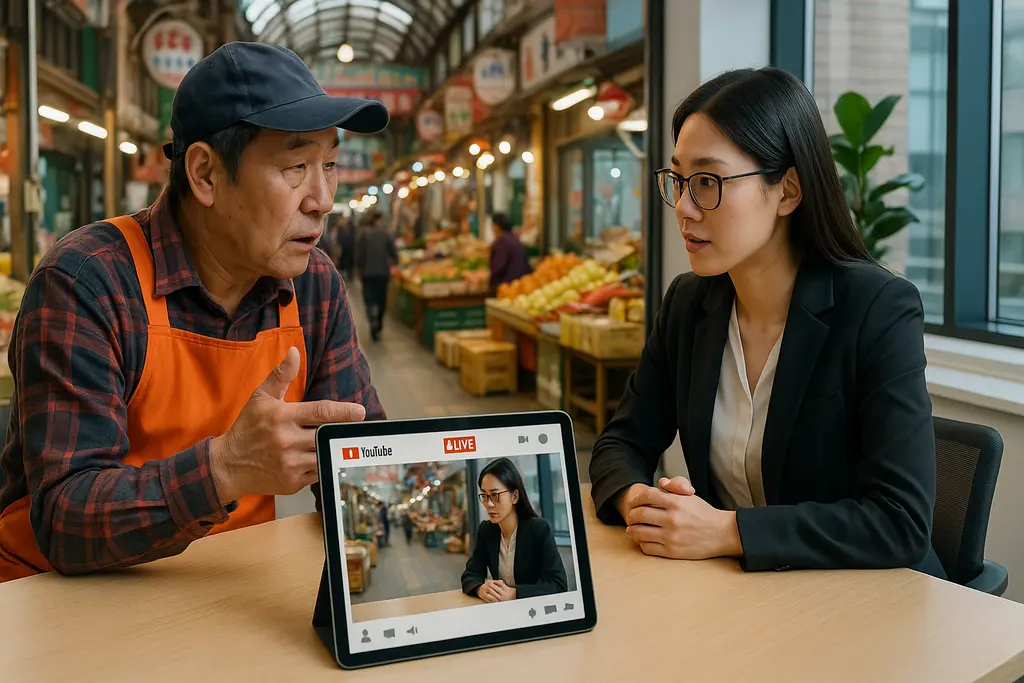유튜브 라이브 스트리밍으로 소통하는 판매자와 강사