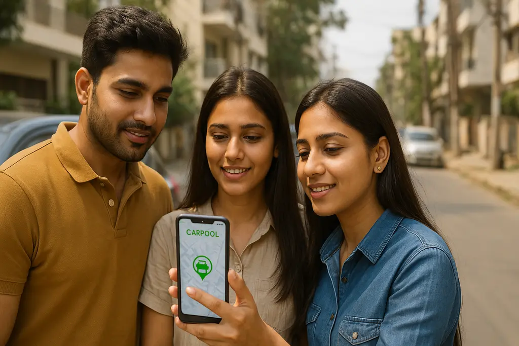 인도_젊은이들_카풀앱_사용